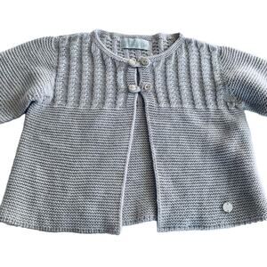 Dolce Petit girls cable knit blush gray nuetral cardigan sweater size 9 months
